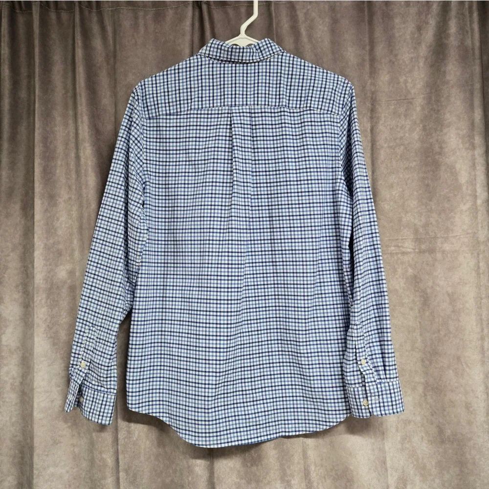 Ralph Lauren Performance Blue Gingham Check Button Down Shirt Boys XL‎